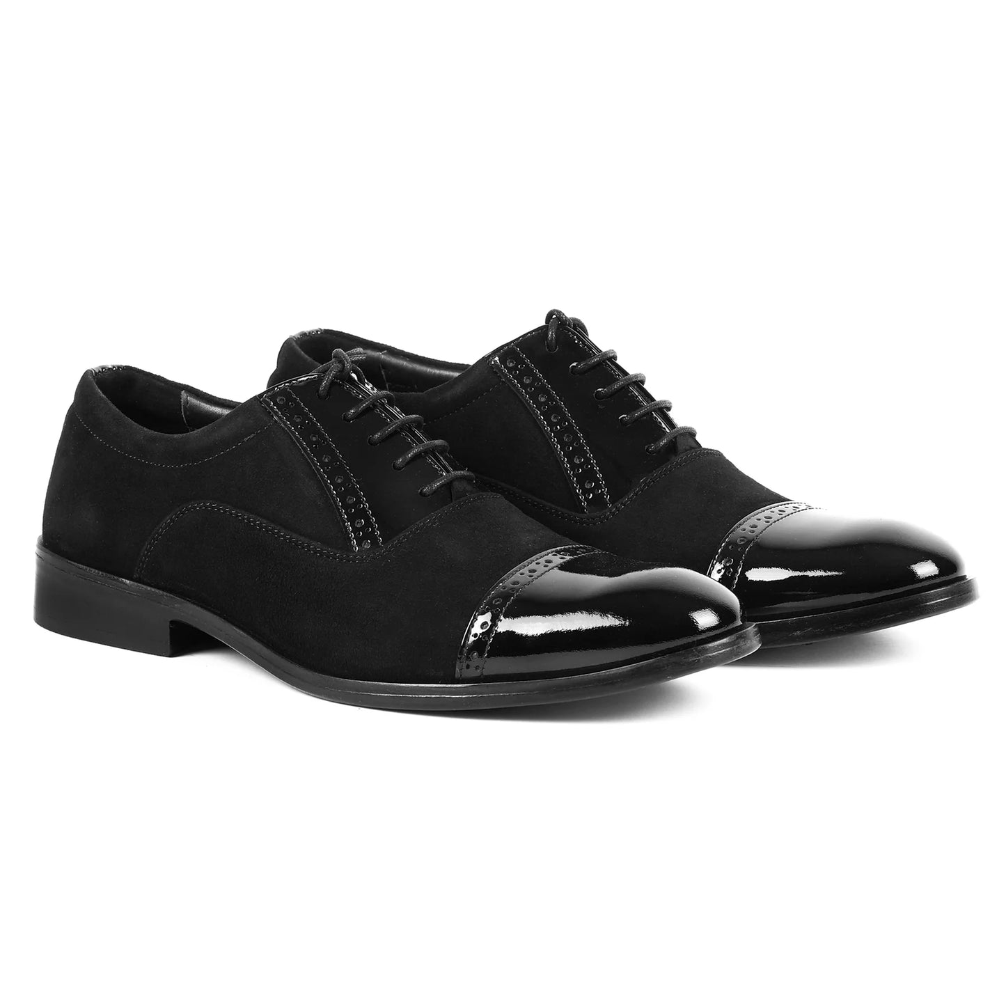 Lunaro Luxe – Black Patent & Suede Oxfords