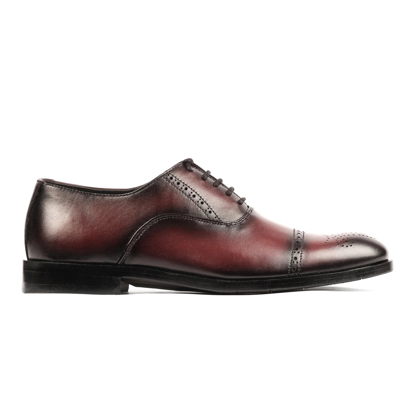 Marquez Luxe – Burgundy Patina Luxury Oxfords
