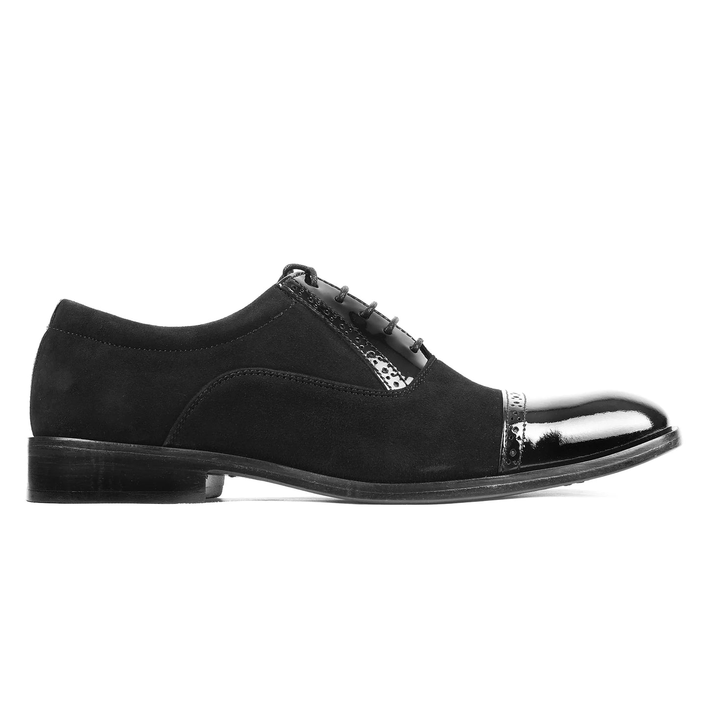 Lunaro Luxe – Black Patent & Suede Oxfords