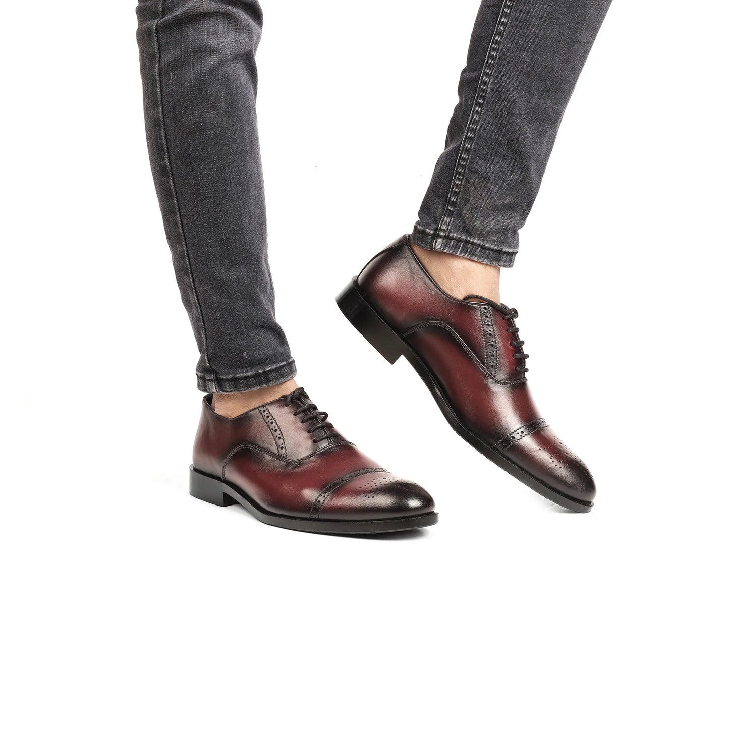 Marquez Luxe – Burgundy Patina Luxury Oxfords