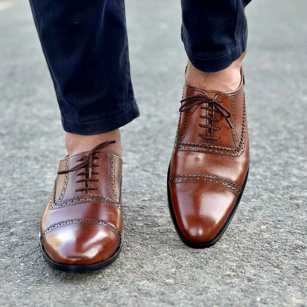 Valmor Luxe – Brown Leather Formal Oxfords
