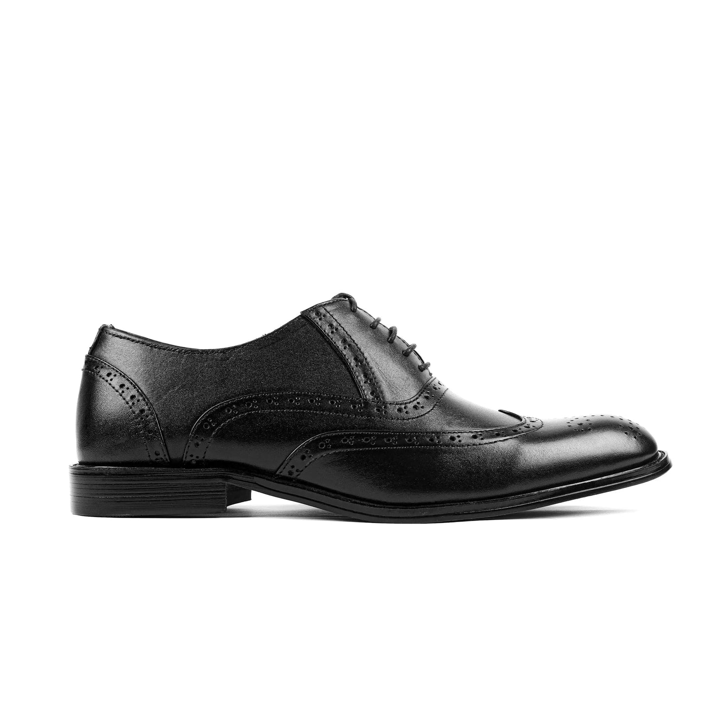 Lucien Luxe – Black Wingtip Oxfords
