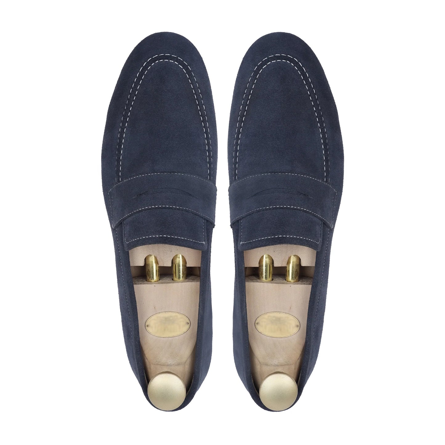 Nocturne Luxe – Navy Suede Penny Loafer