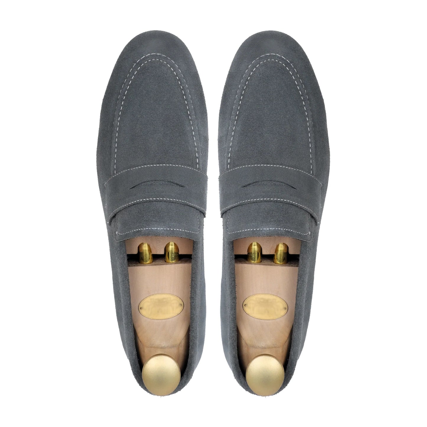 Ashen Luxe – Grey Suede Penny Loafer