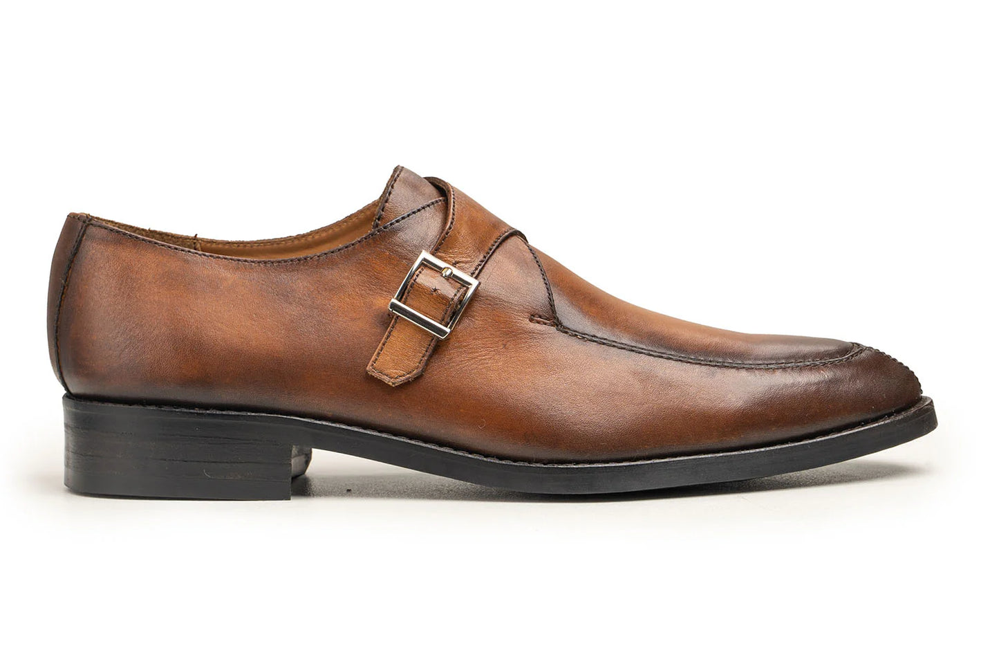 Alviero Luxe – Tan Patina Luxury Single Monkstrap
