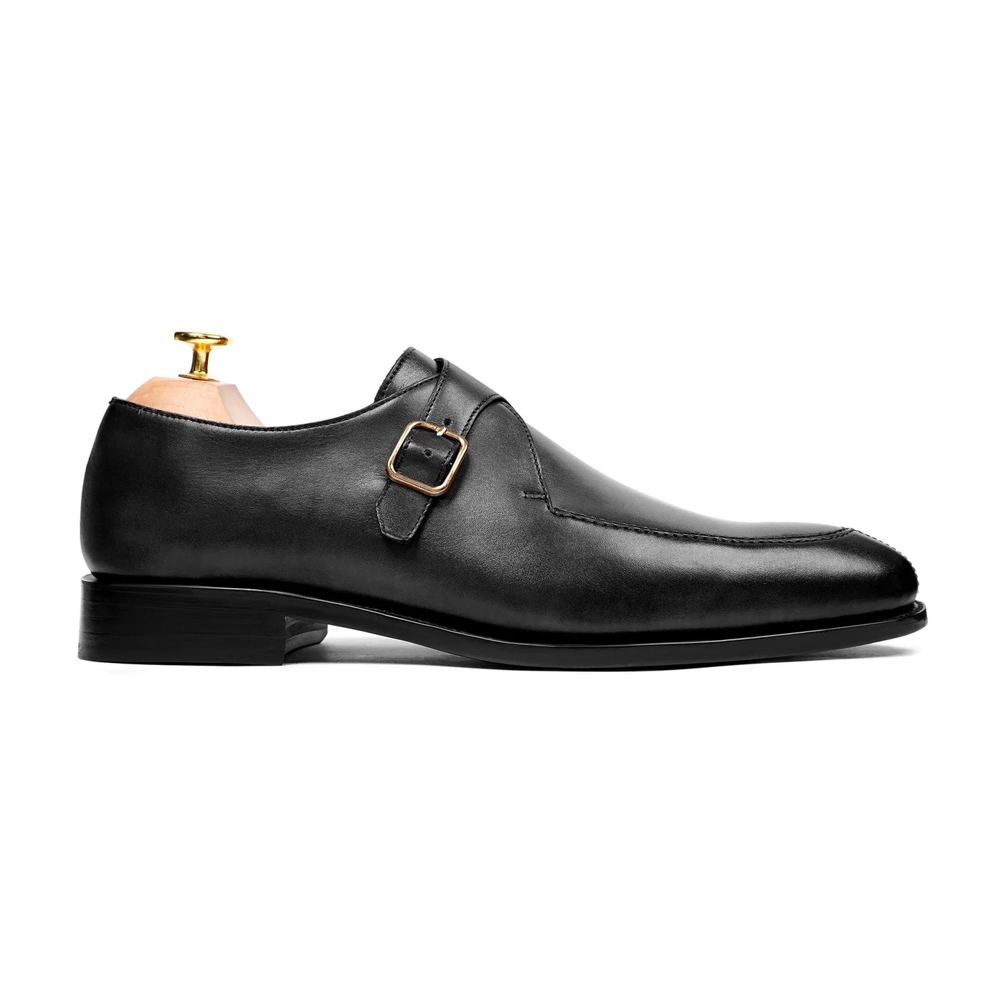 Caelus Luxe – Black Leather Single Monkstrap