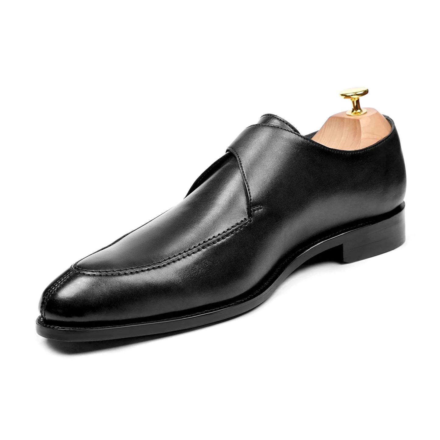 Caelus Luxe – Black Leather Single Monkstrap