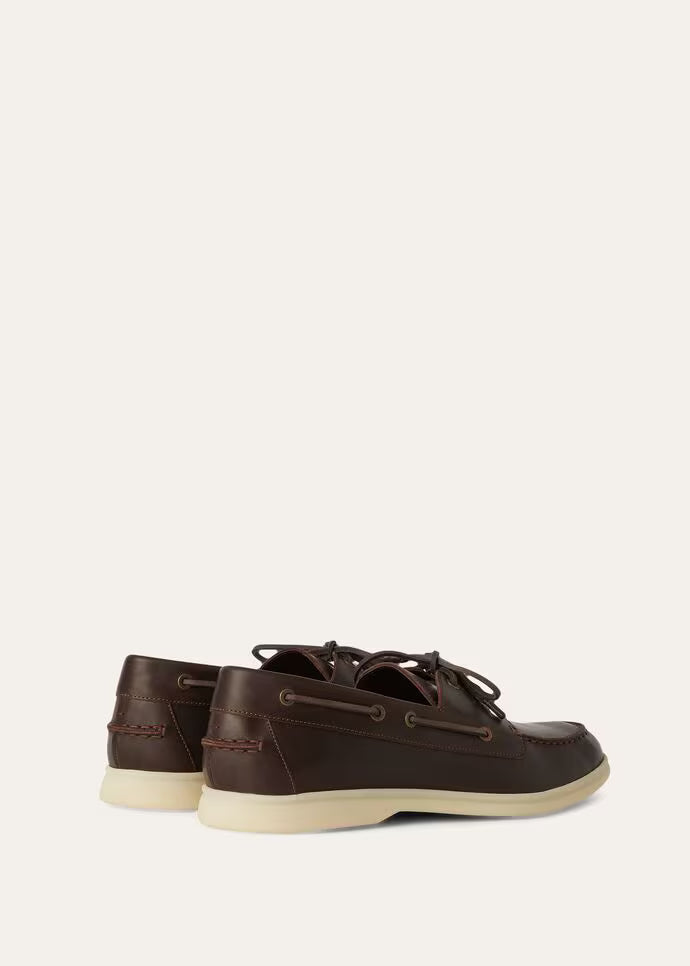 Espresso Crown - Chocolate Brown Lace Up Loafers