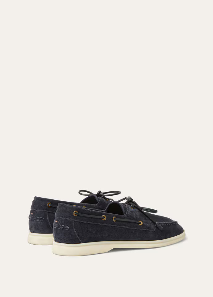 Velour Nocturne – Navy Suede Lace Up Loafers