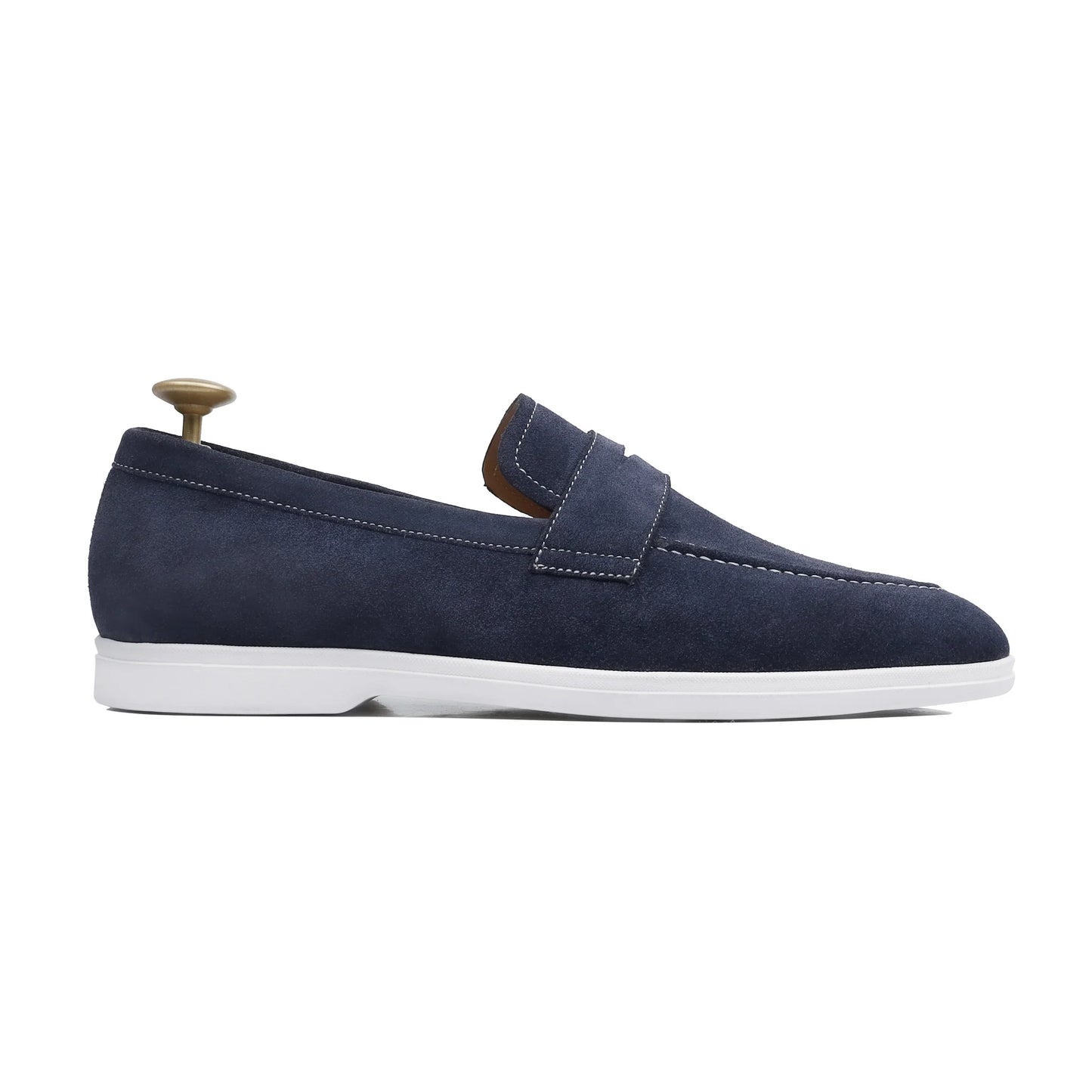 Nocturne Luxe – Navy Suede Penny Loafer