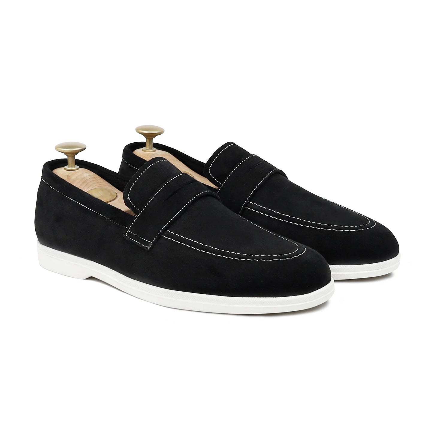 Noir Luxe - Black Suede Penny Loafer