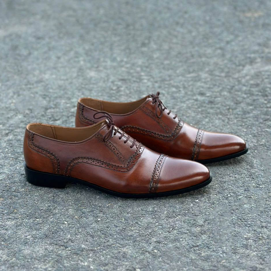Valmor Luxe – Brown Leather Formal Oxfords