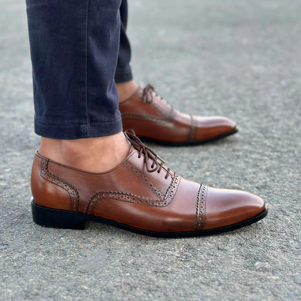 Valmor Luxe – Brown Leather Formal Oxfords
