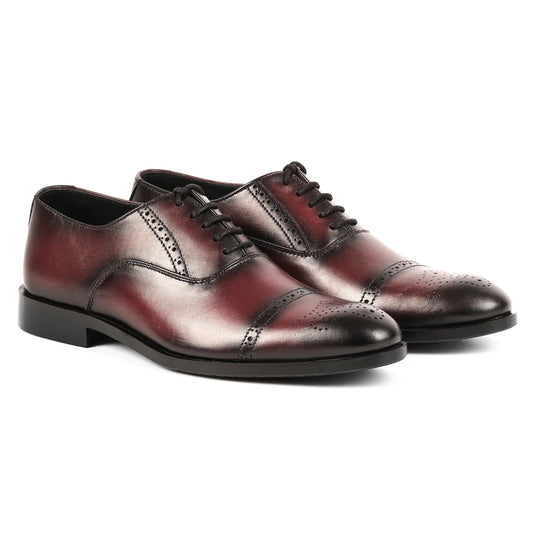 Marquez Luxe – Burgundy Patina Luxury Oxfords