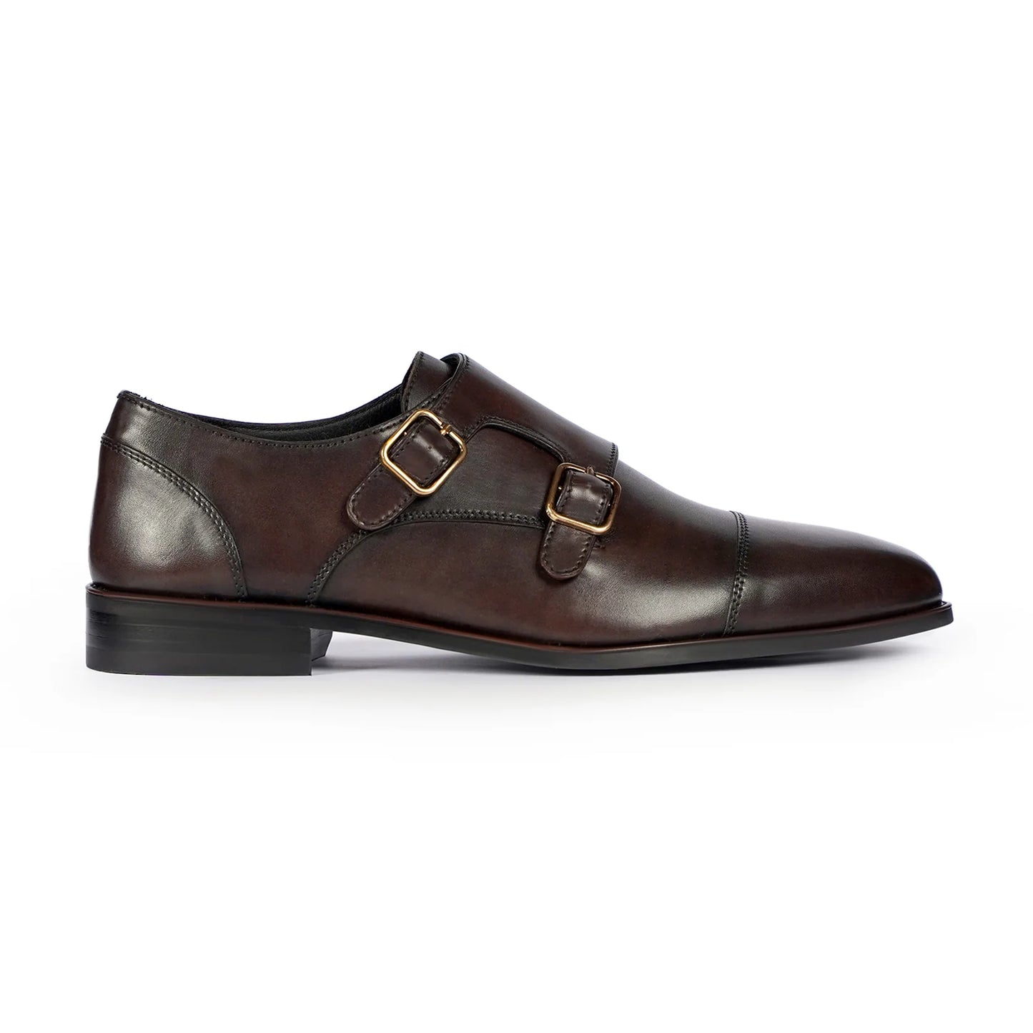 Corvello Luxe – Dark Brown Leather Double Monkstraps