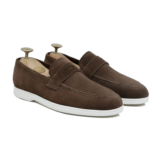 Sienna Luxe – Brown Suede Penny Loafer