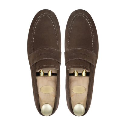 Sienna Luxe – Brown Suede Penny Loafer