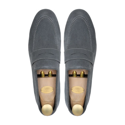 Ashen Luxe – Grey Suede Penny Loafer