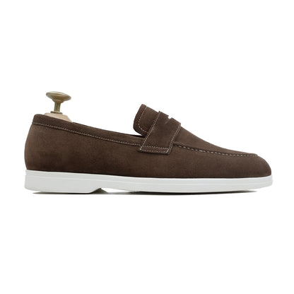Sienna Luxe – Brown Suede Penny Loafer