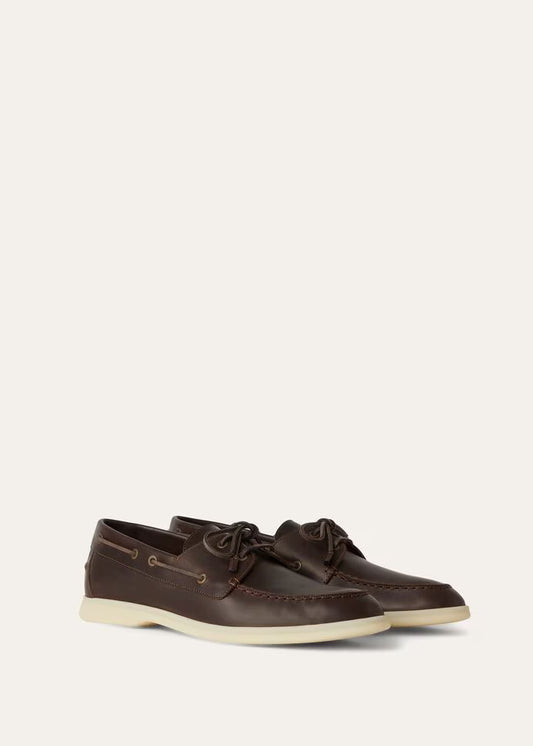 Espresso Crown - Chocolate Brown Lace Up Loafers