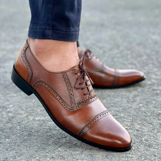 Valmor Luxe – Brown Leather Formal Oxfords